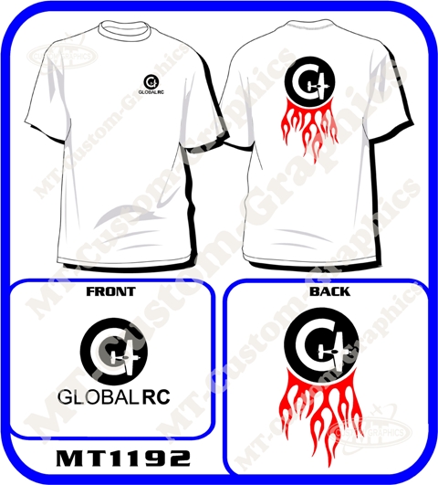 Global-RC Flamed T-Shirt Front & Back logos